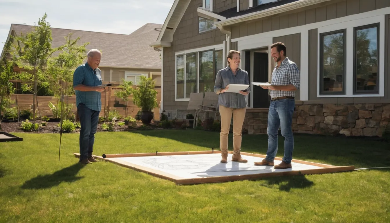 Homeowner reviewing a patio plan with a local provider in the Kenner area